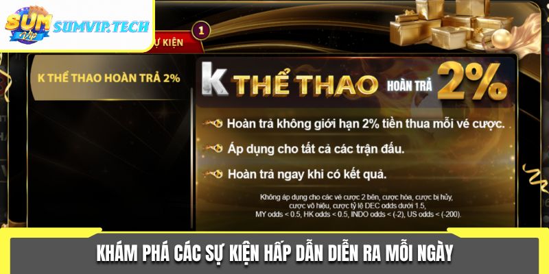 Khuyến Mãi Sumvip - Danh Sách Sự Kiện Hoành Tráng 2025 2 Khám phá các sự kiện hấp dẫn diễn ra mỗi ngày